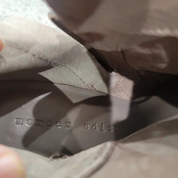 Mercer Edit Brown Suede Heeled Ankle Booties Size 6.5 - Picture 7 of 7